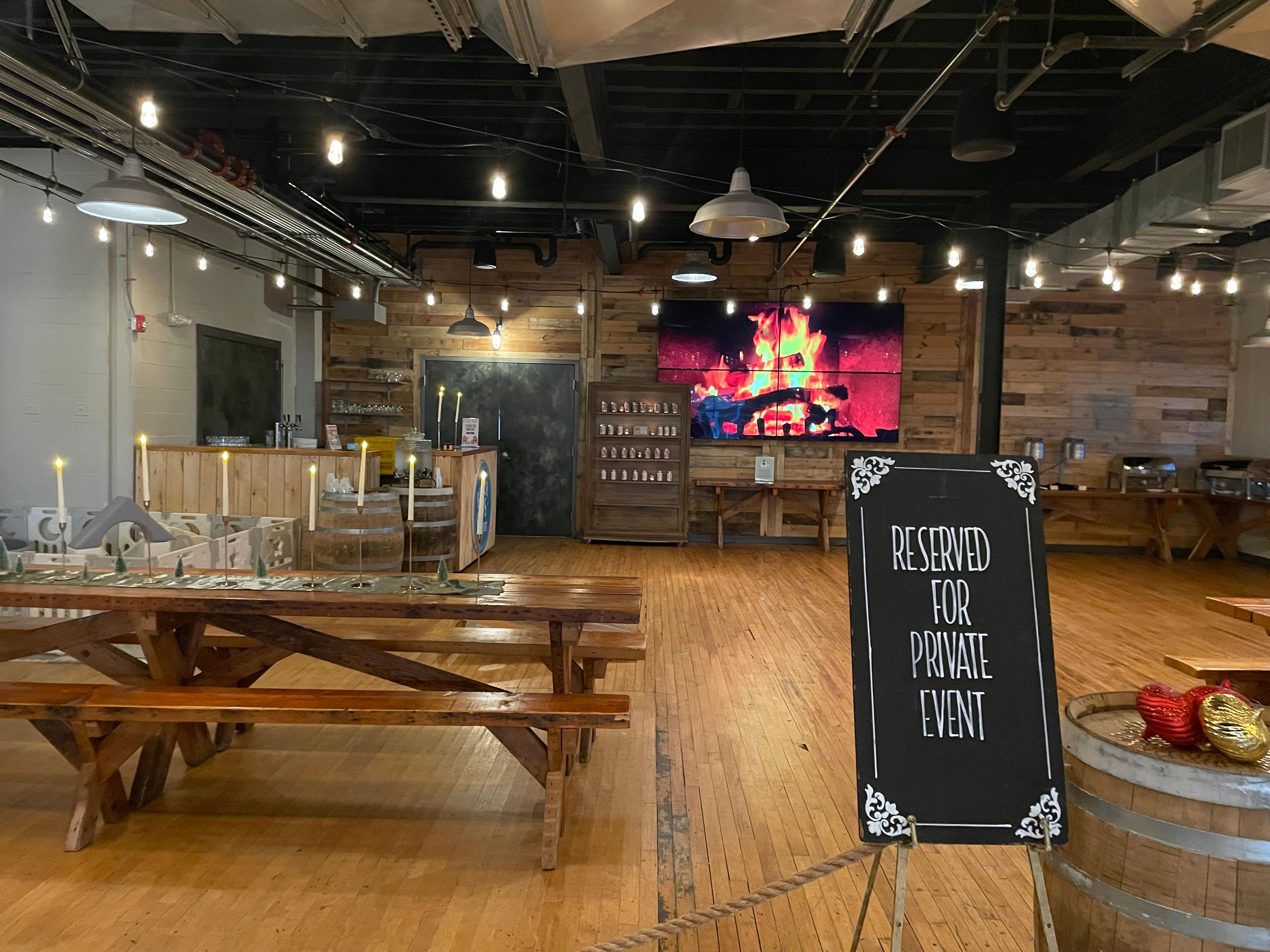 Large event space layout in the Beer Hall at Beach Haus, Belmar NJ