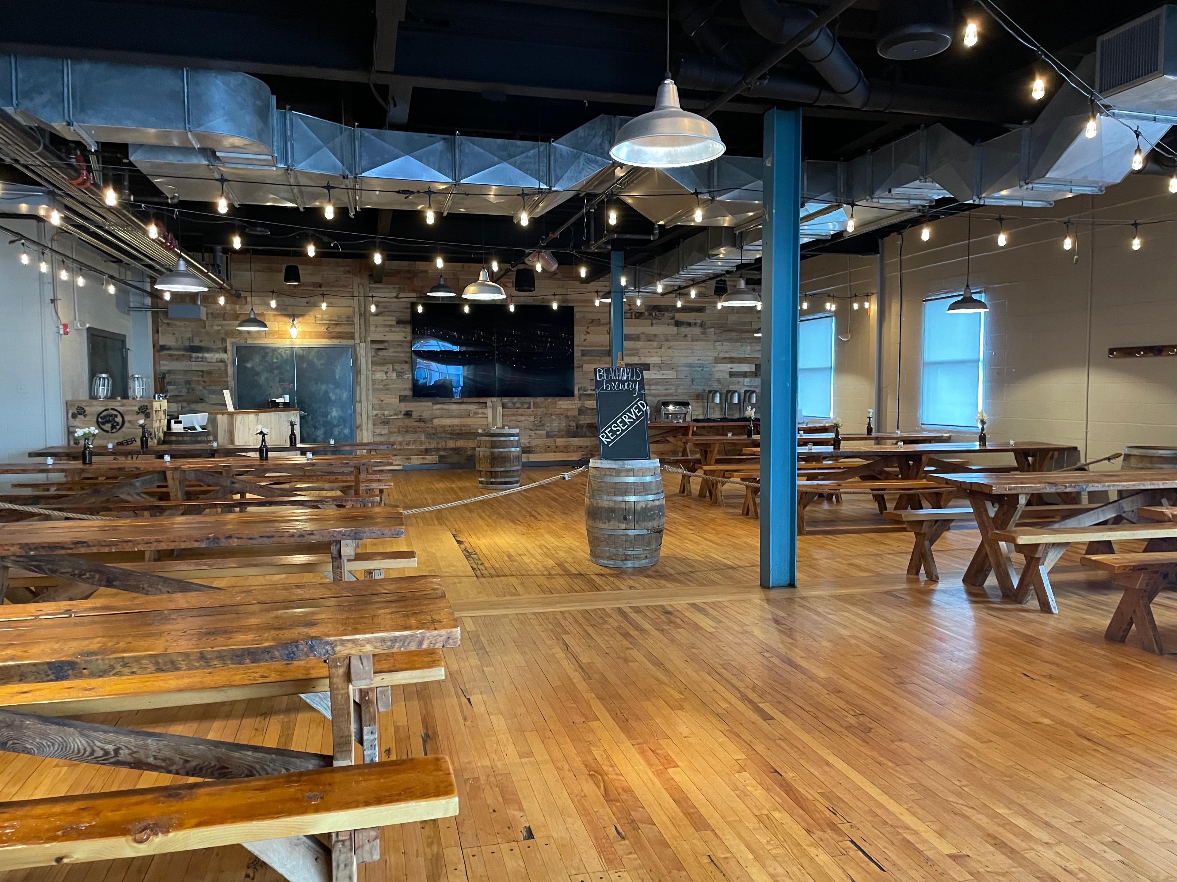 Corporate happy hour and networking event in the Beach Haus Beer Hall